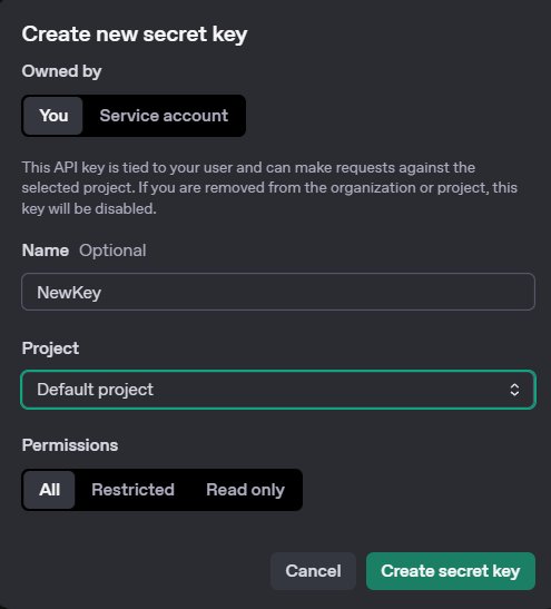 Create OpenAI API key